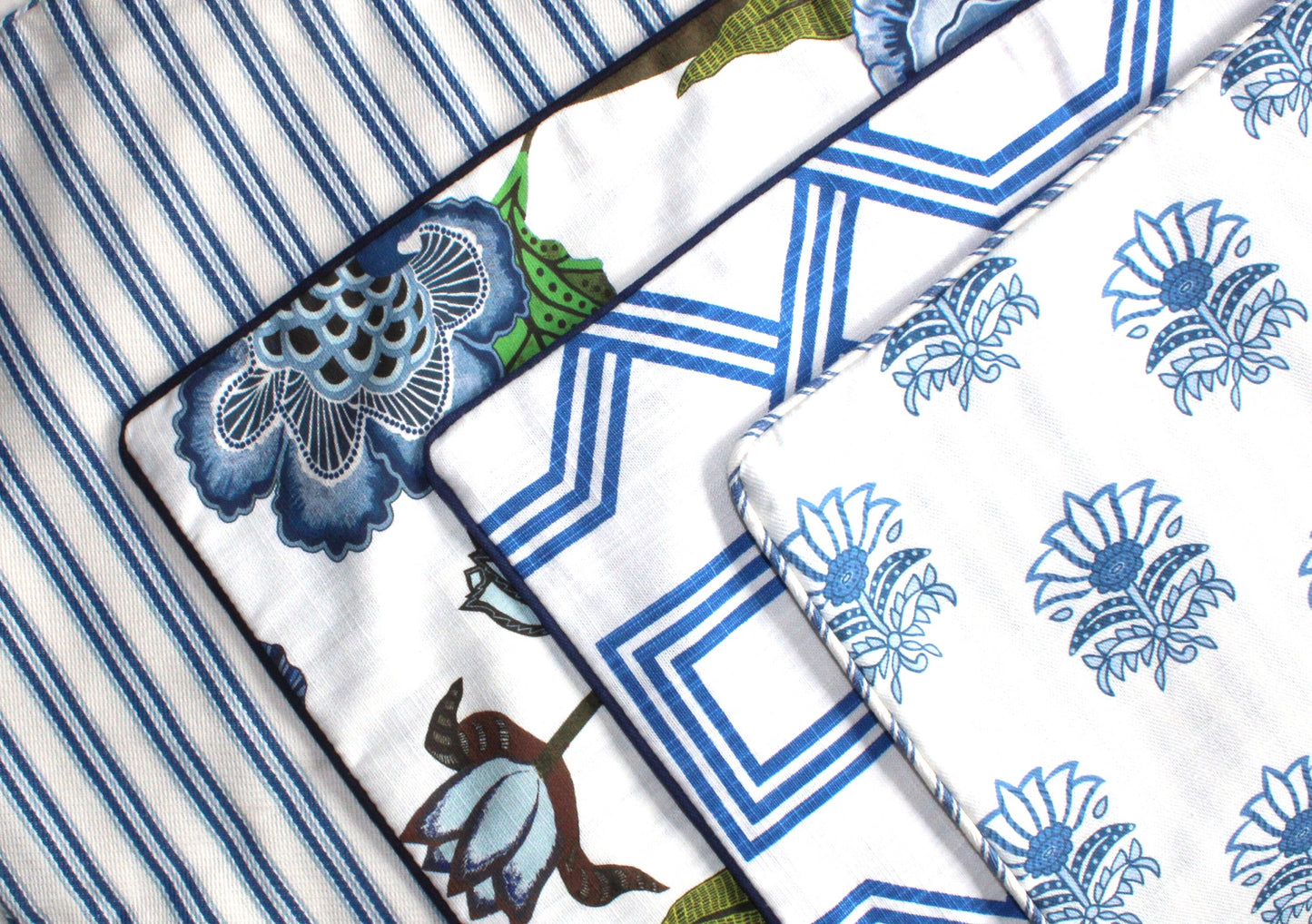 Summer Blue Ticking Cushion covers