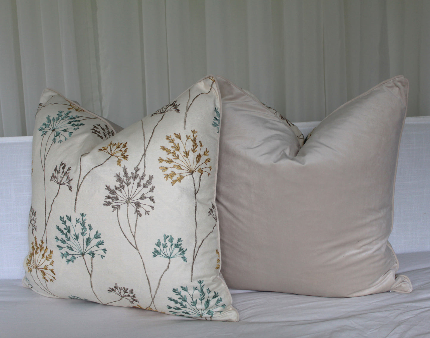 Embroidered Cushion covers. Made in Australia