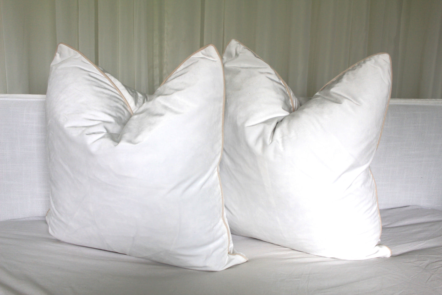 Pair of 60x60 Euro sized Velvet cushion covers