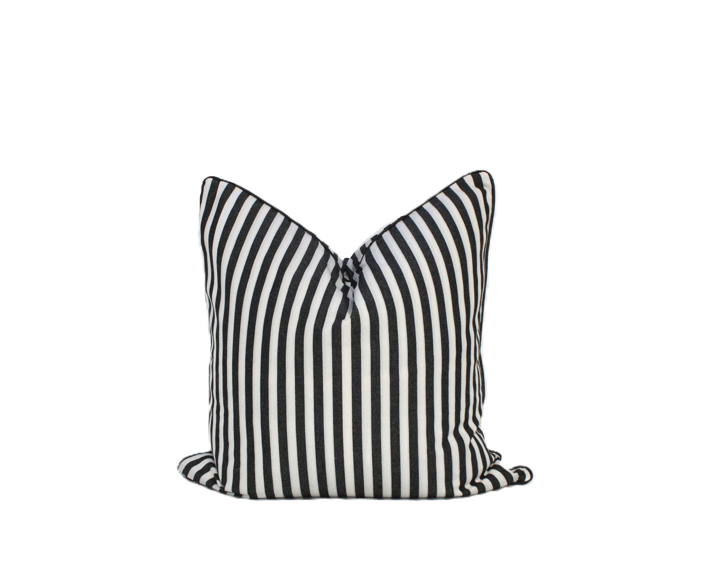 Black and white striped cushion covers