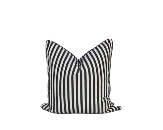 Black and white striped cushion covers
