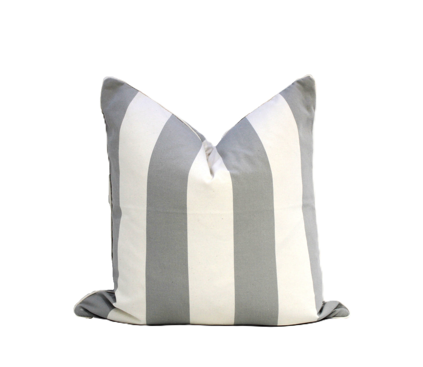 Gray Large Stripe Cushion Cover by Acacia Textiles