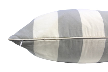 Gray Large Stripe Cushion Cover by Acacia Textiles