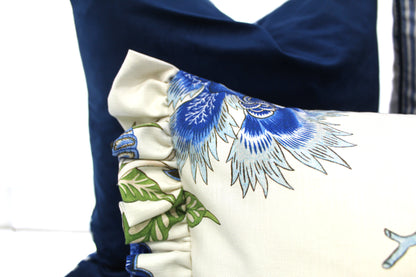 Lumbar Fringed Floral Cushion Covers