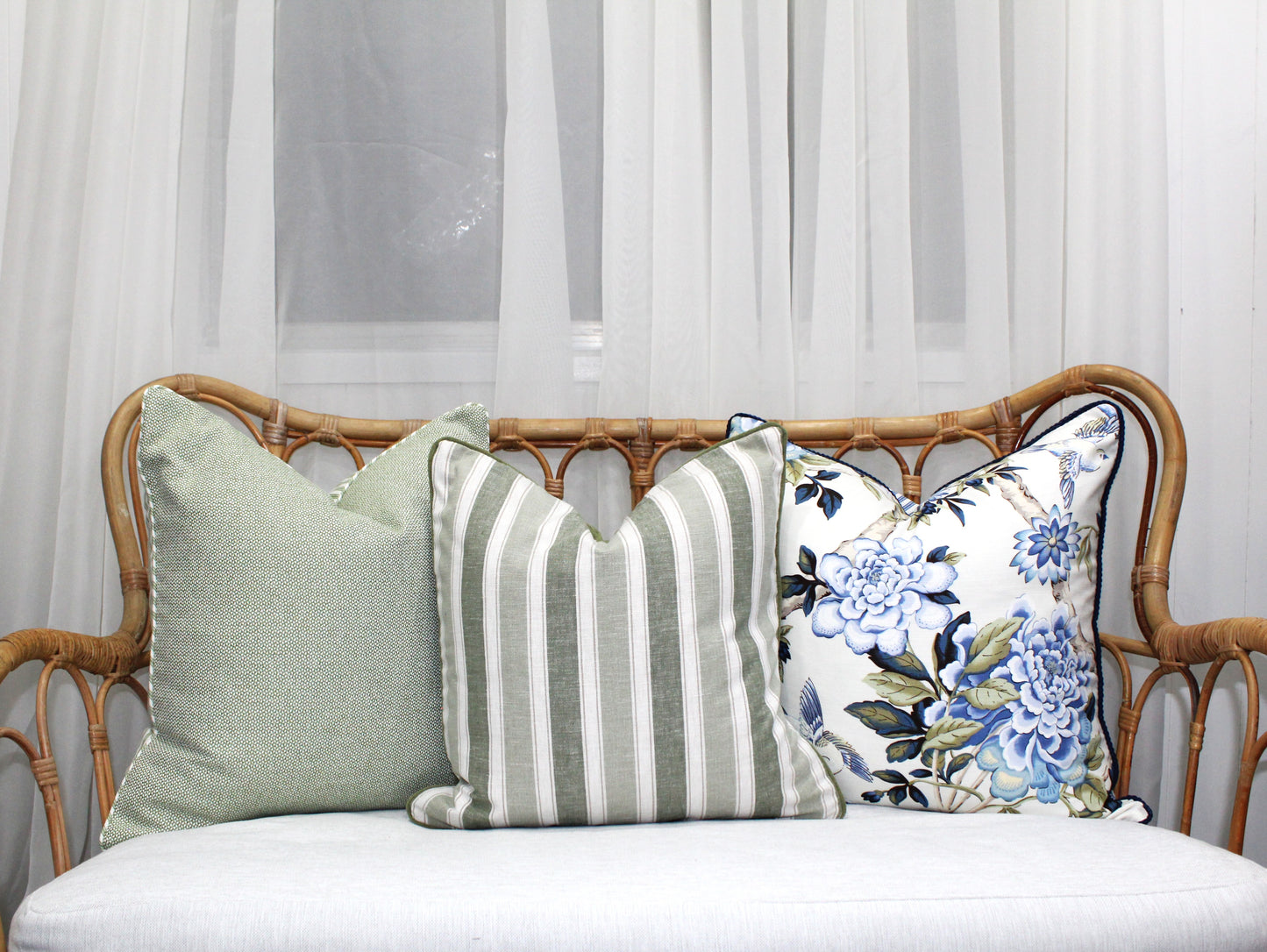 Sage Stripe Cushion Covers