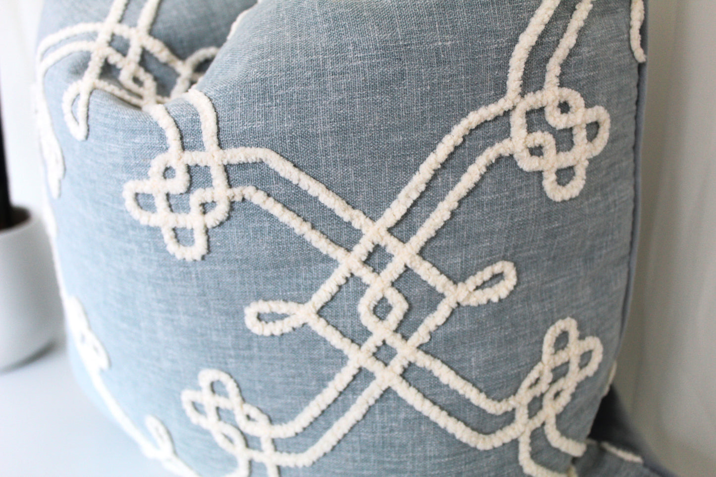 Chambray Embroidered Cushion Covers