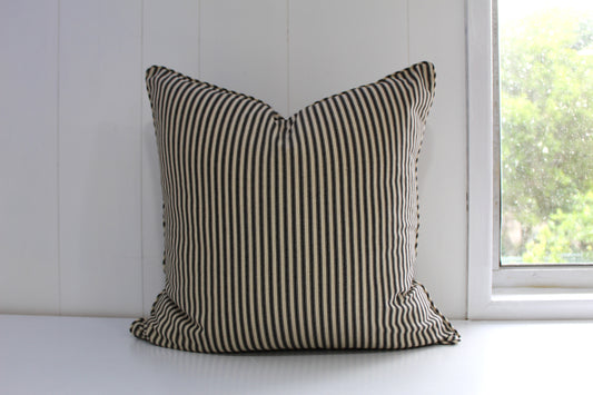 Black Ticking Stripe 50x50 by Waverly Fabrics