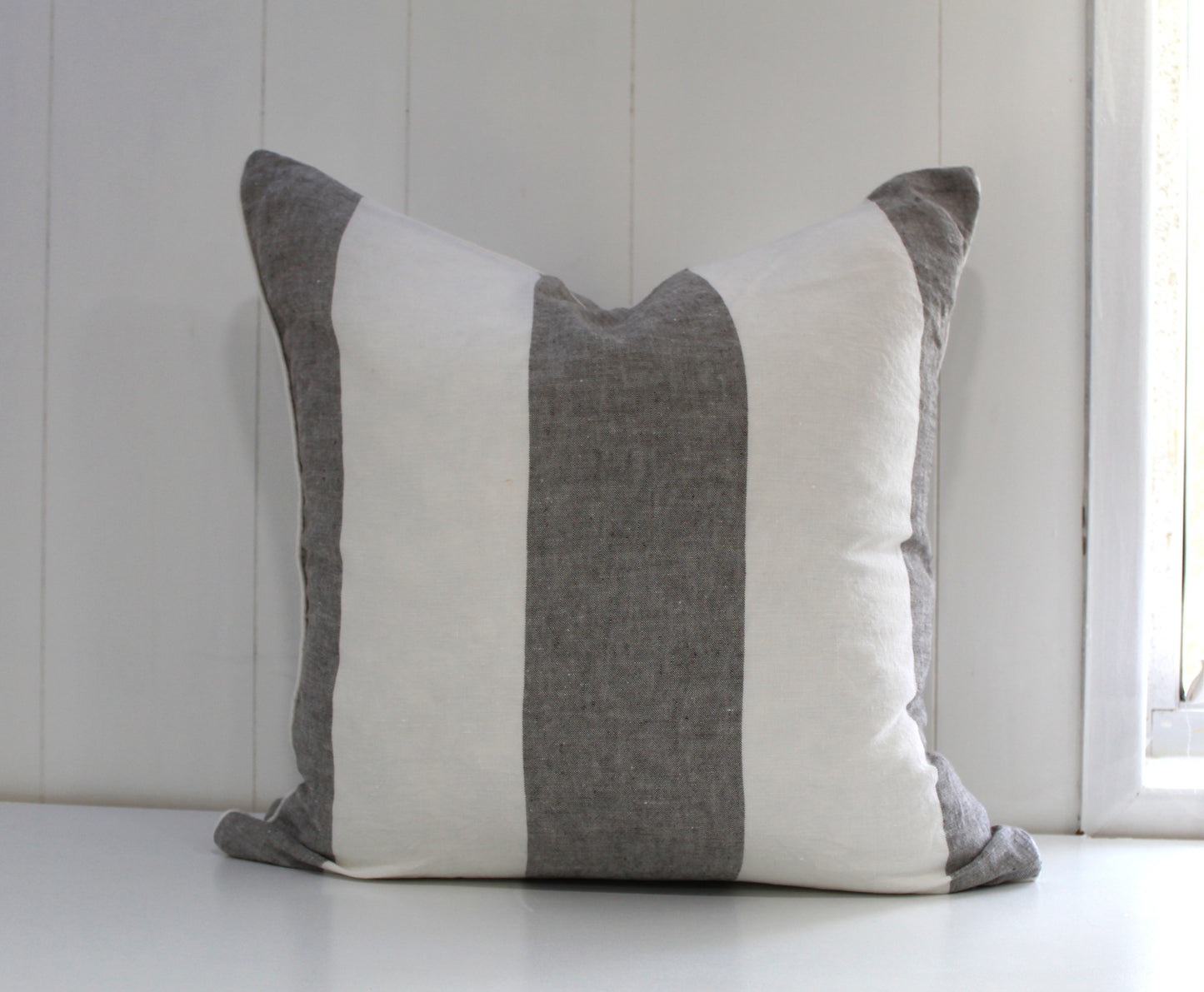 Linen Taupe Hampton Style Cushion covers Size 50x50