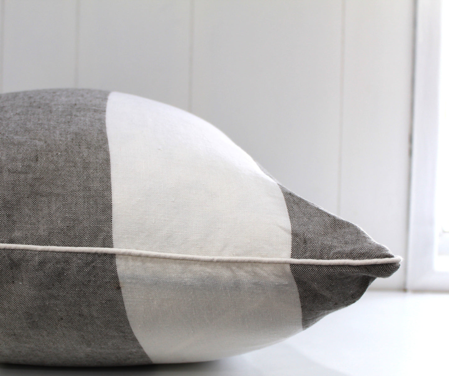 Linen Taupe Hampton Style Cushion covers Size 50x50