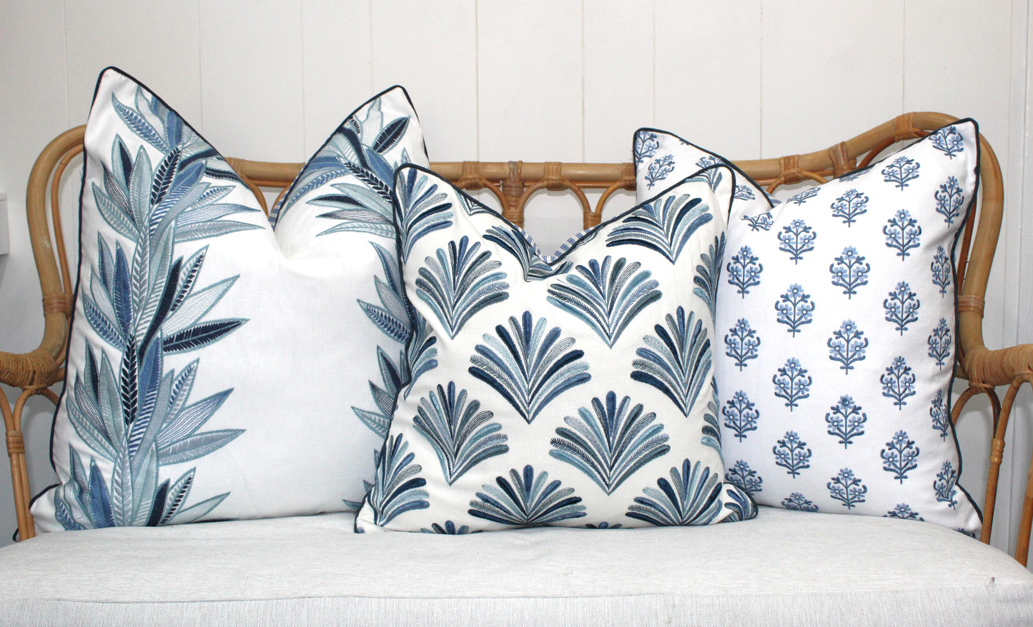 Zora Blue Emperor's Embroidered Cushion covers