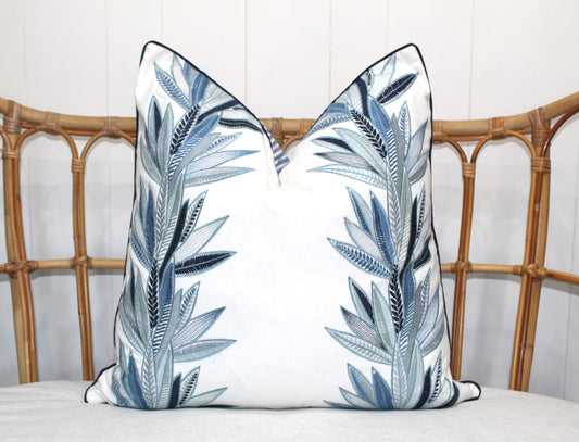Zora Blue Emperor's Embroidered Cushion covers 60x60