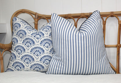 Pair of Amelia Twill in Blue Cushion covers