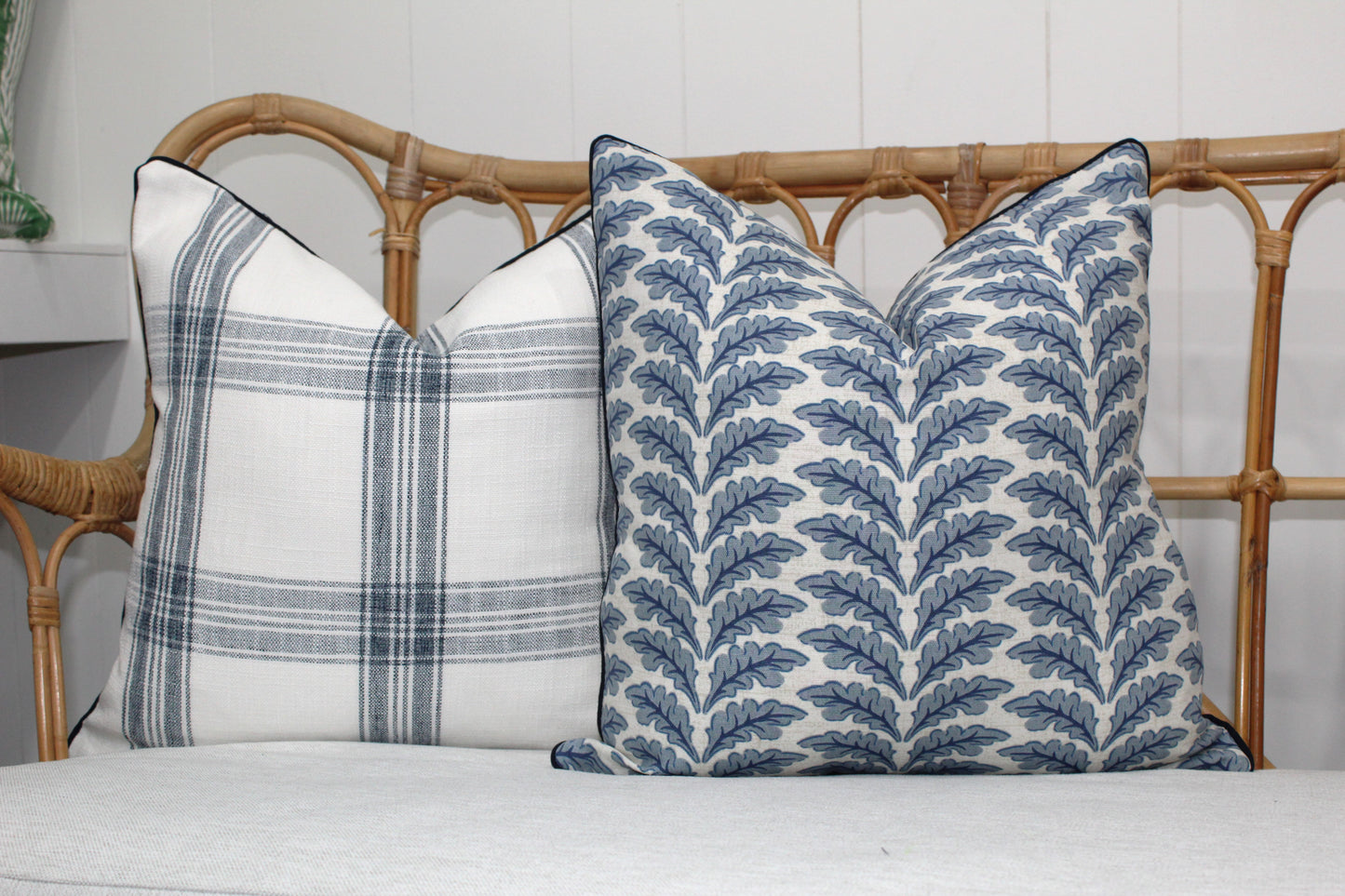 Large Bold Check Navy Cushion covers