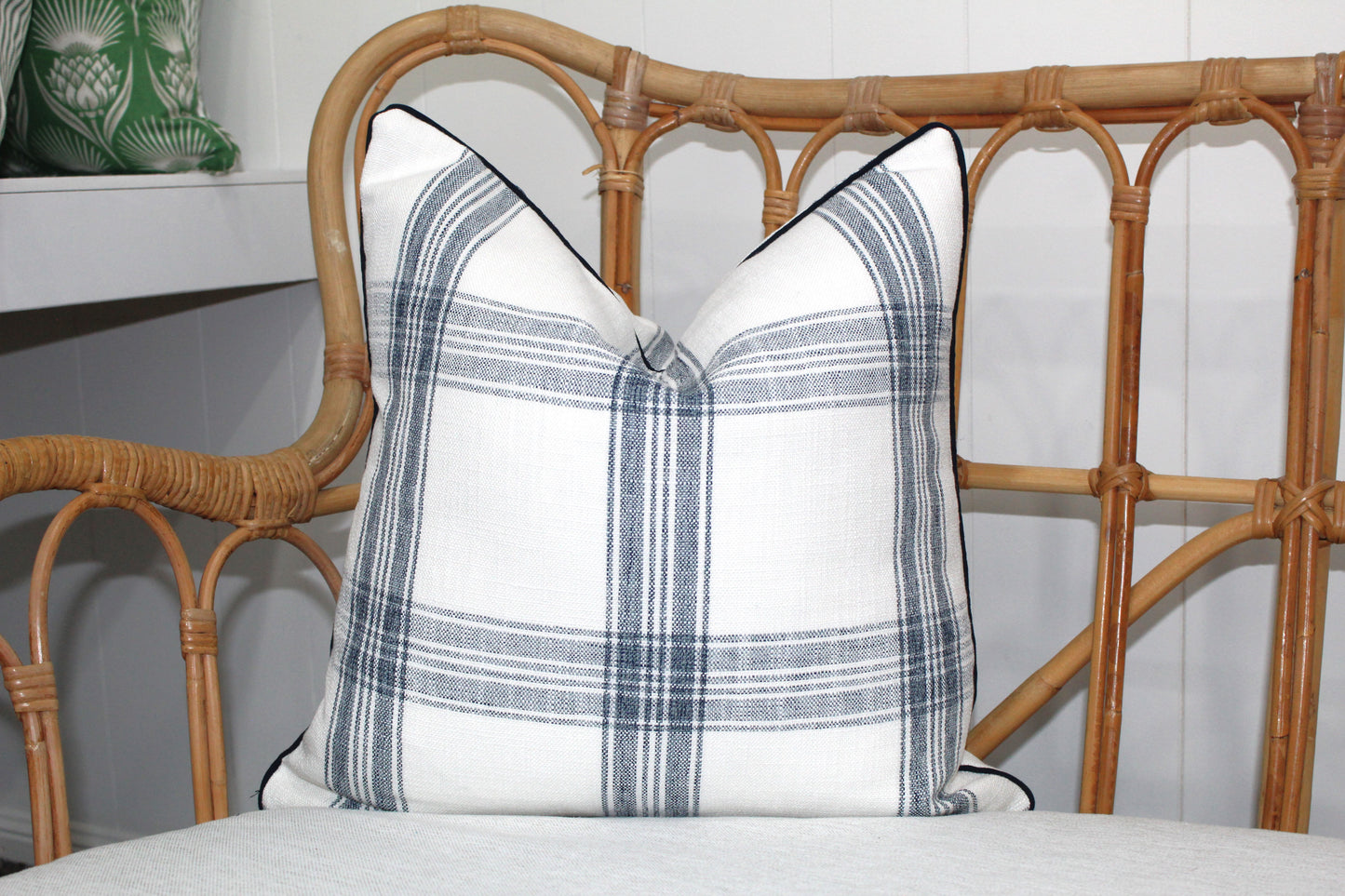 Large Bold Check Navy Cushion covers