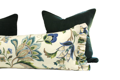 Lumbar floral Cushion with Fringe end
