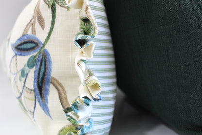 Lumbar floral Cushion with Fringe end