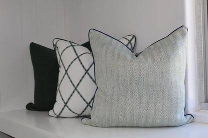 Reversible Navy Blue Jacobean Cushion Cover