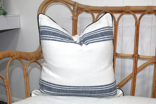 Large Bold Striped Navy Stripe Cushion covers