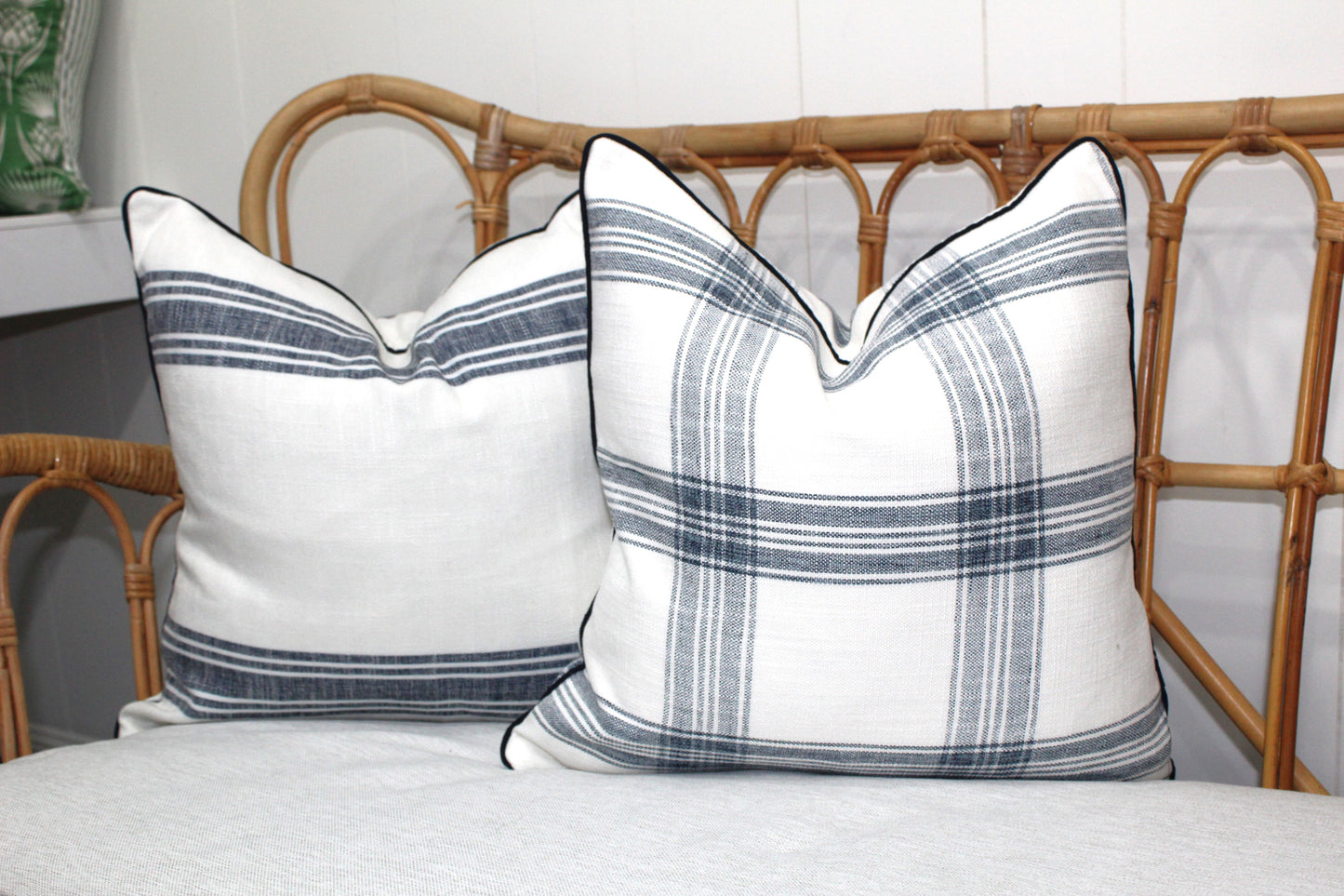 Large Bold Check Navy Cushion covers