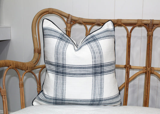 Large Bold Check Navy Cushion covers