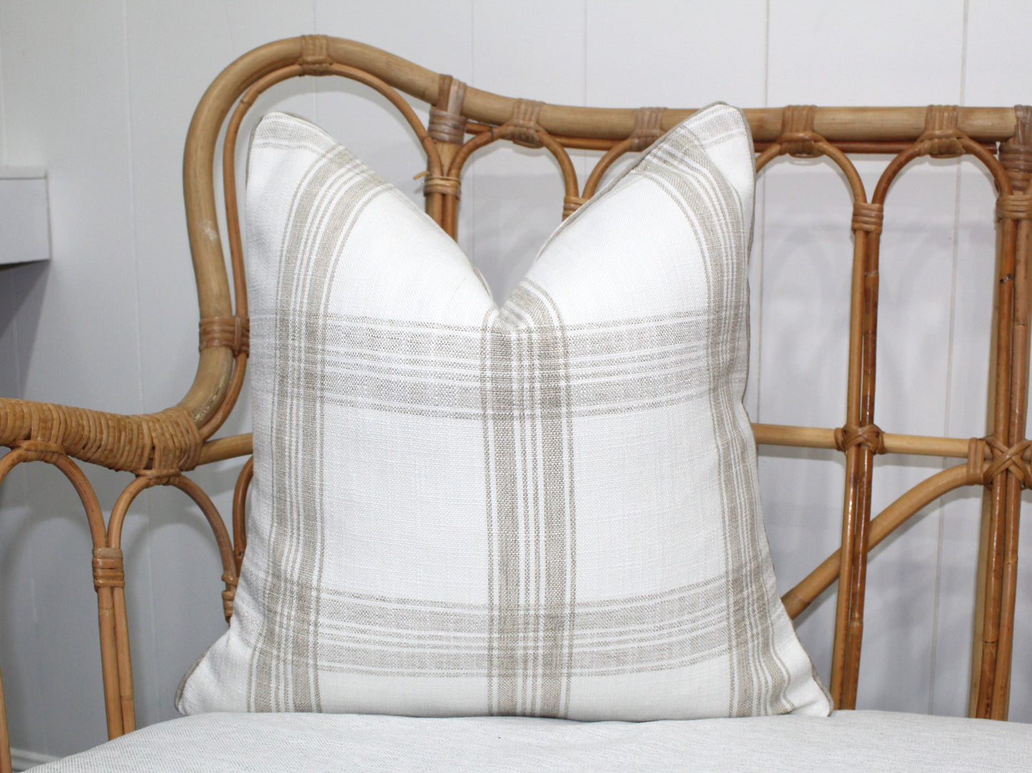 Large Bold Check Ivory Cushion covers