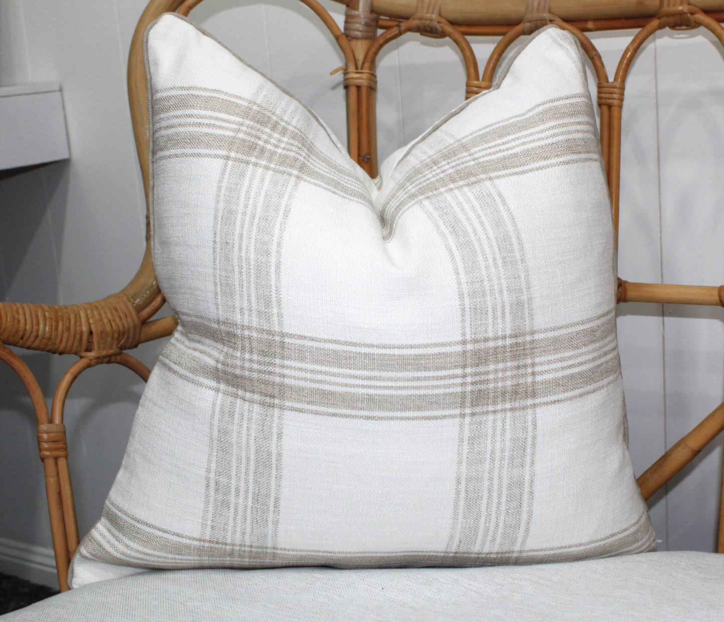 Large Bold Check Ivory Cushion covers