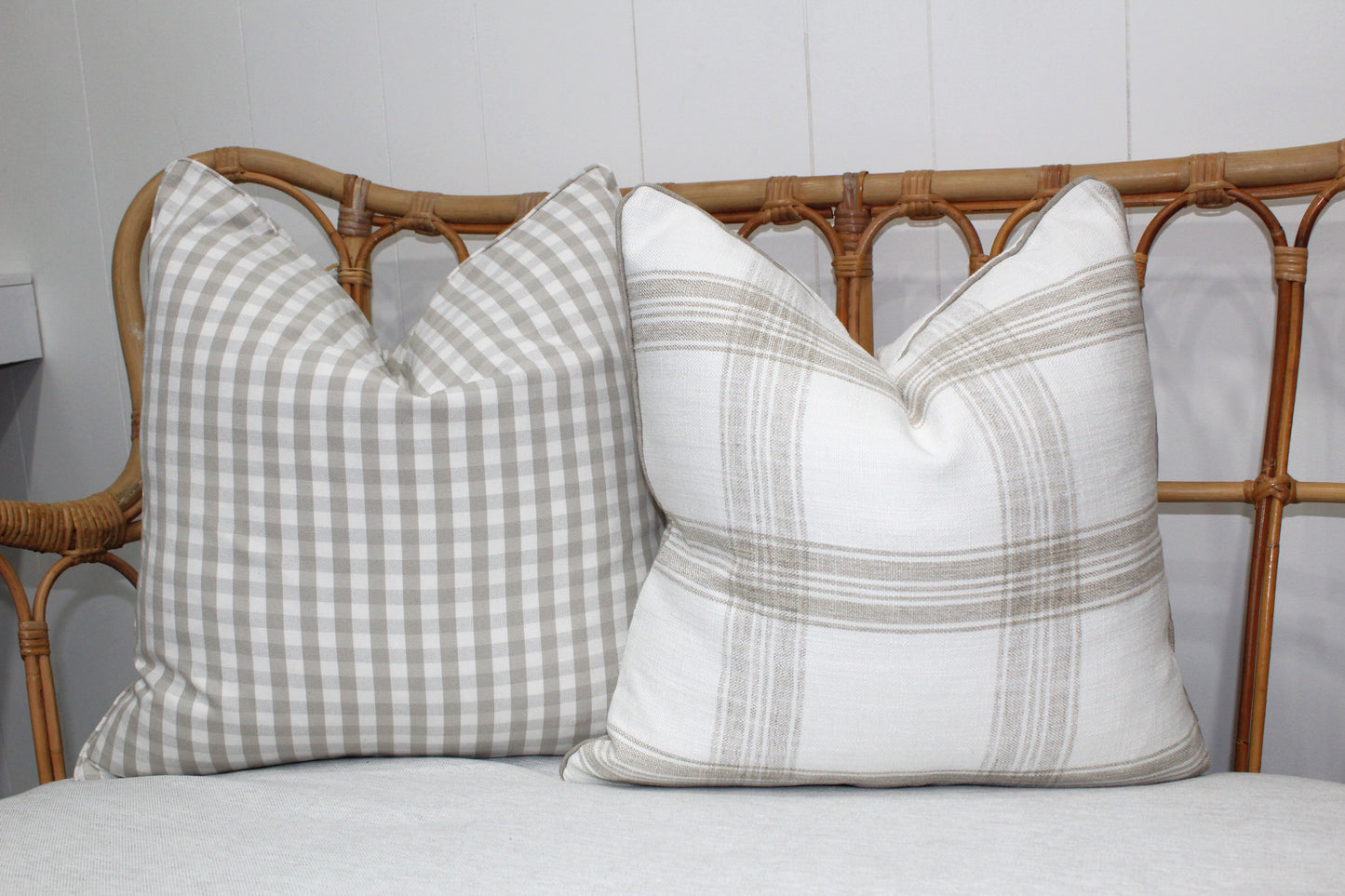 Large Bold Check Ivory Cushion covers