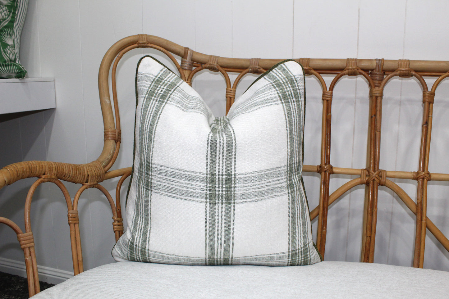 Large Bold Check Forest Green Cushion covers