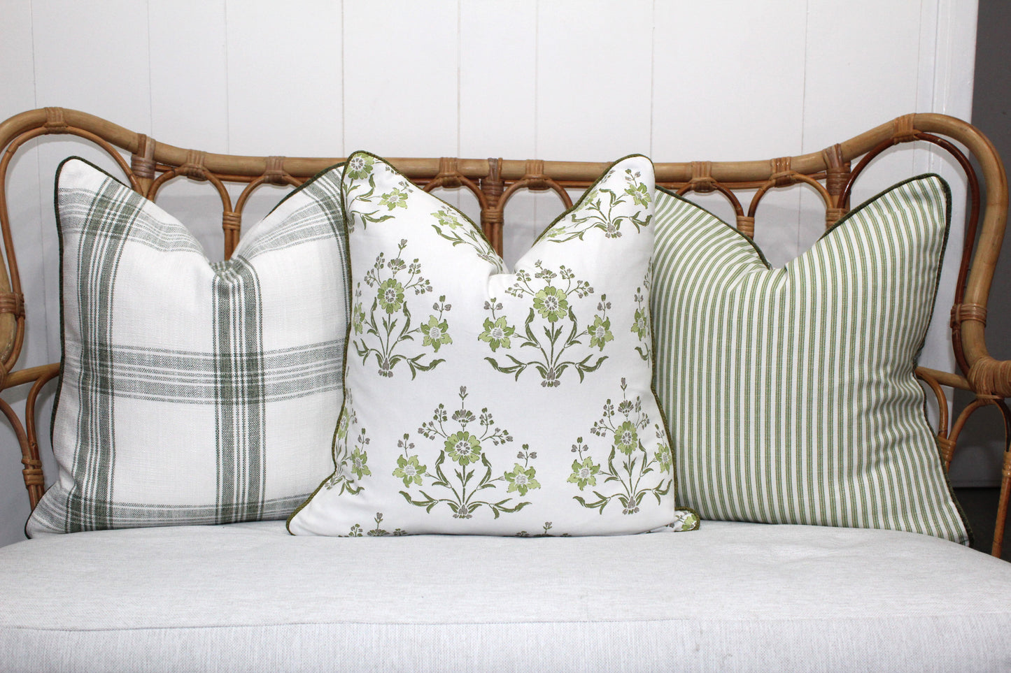 Large Bold Check Forest Green Cushion covers