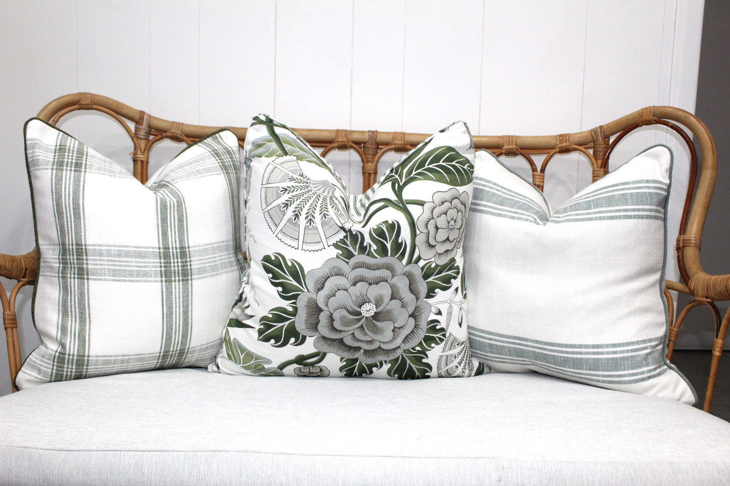 Large Bold Check Forest Green Cushion covers