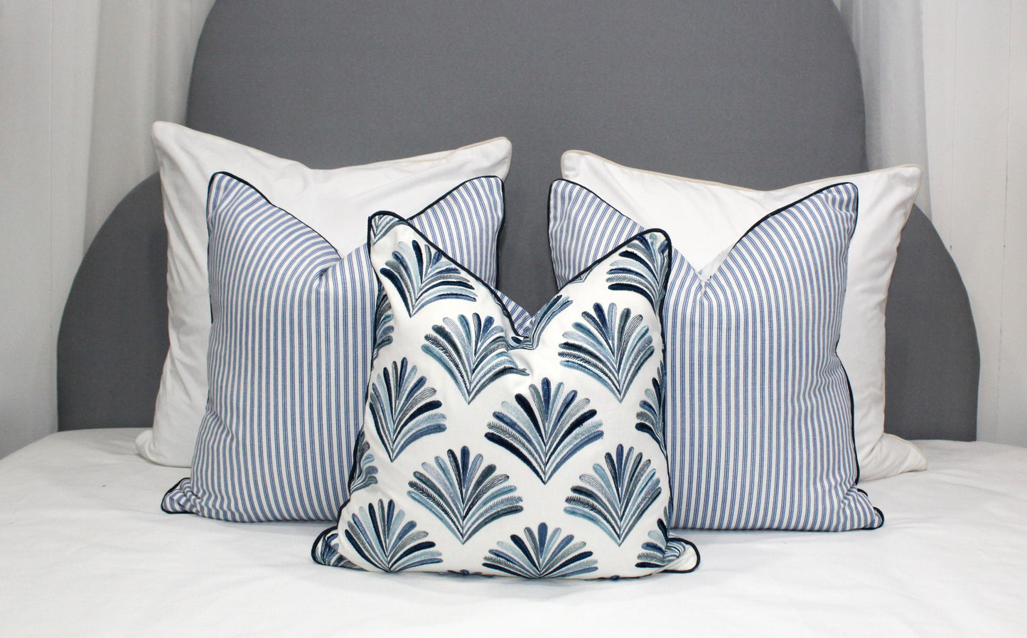 Denim Ticking Striped cushion covers