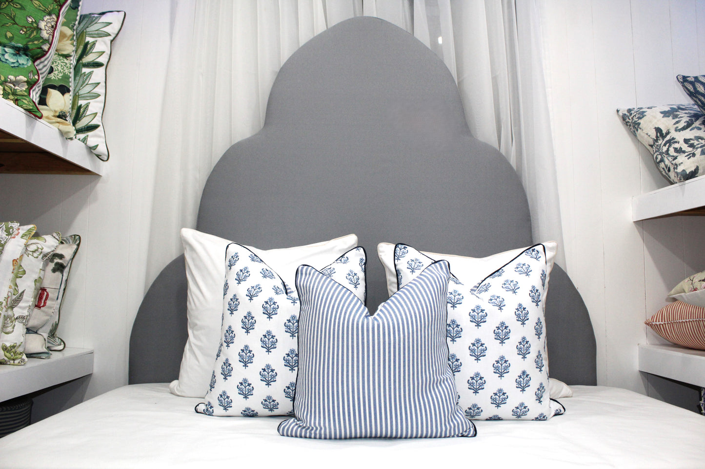 Denim Ticking Striped cushion covers