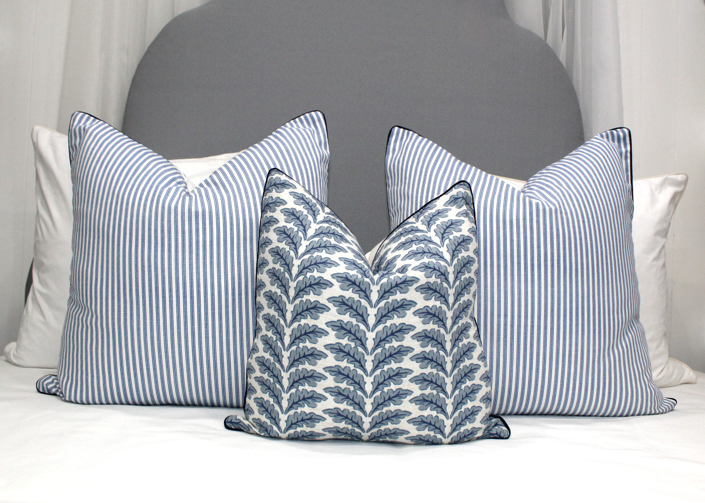 Denim Ticking Striped cushion covers