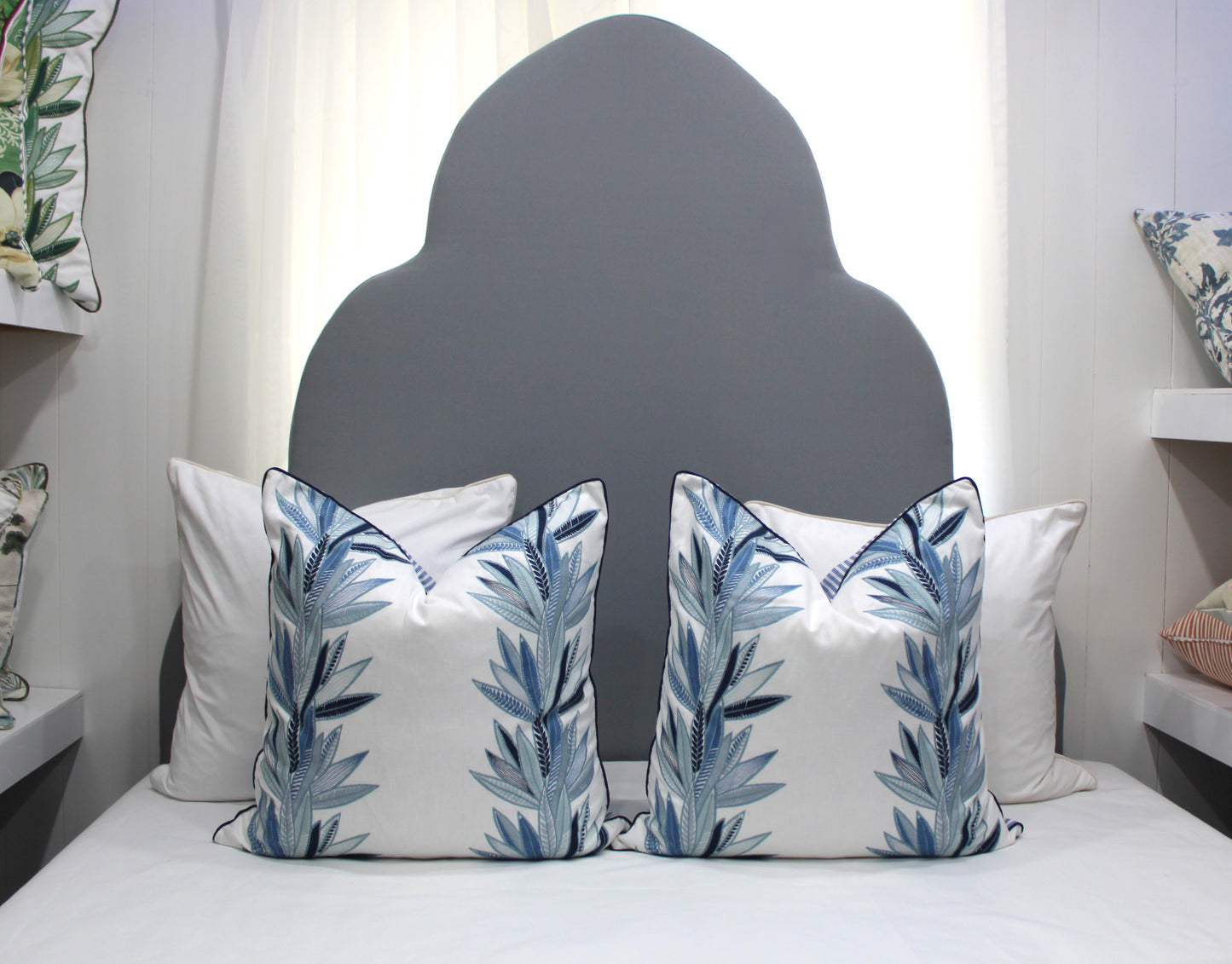 Zora Blue Emperor's Embroidered Cushion covers