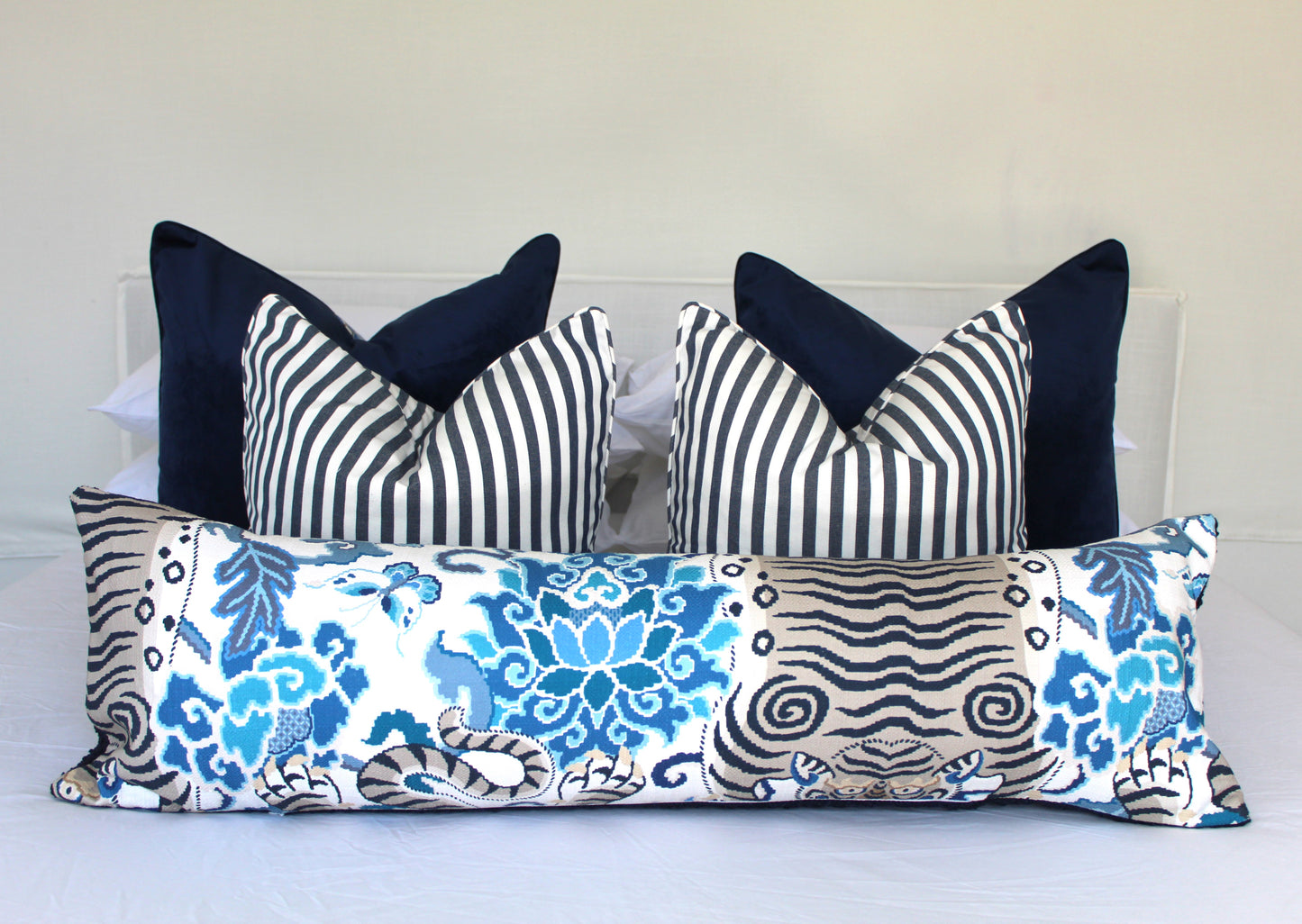 Navy Thick striped Cushion covers