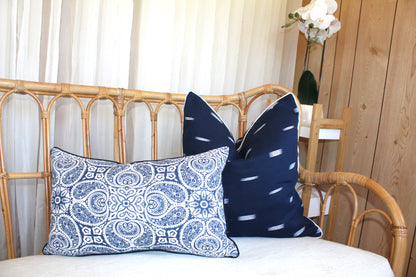 Navy Geometric Reversible Cushion covers