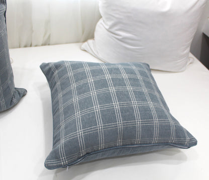 Duckegg Plaid Textured Cushion Covers