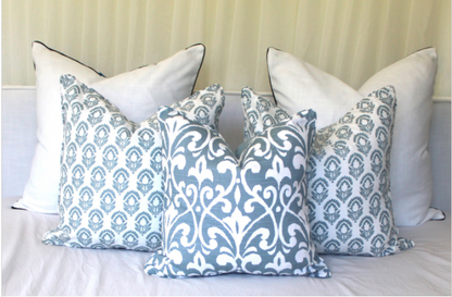 Baby Blue Geometric Printed Cushion Covers