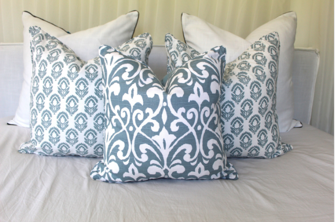 Baby Blue Geometric Printed Cushion Covers
