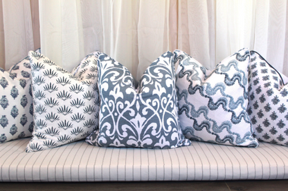 Baby Blue Geometric Printed Cushion Covers