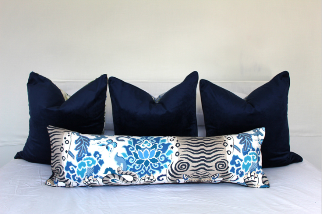Pair of Exotic Wild Tiger Frozen Blue Lily Luxurious Cushion Covers (Made in Australia)