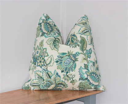 Seafoam Floral Cushion Covers