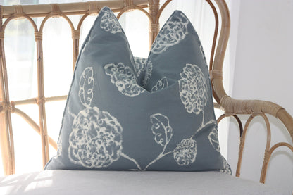 Duck egg Blue Floral and Ticking Stripe cushion covers