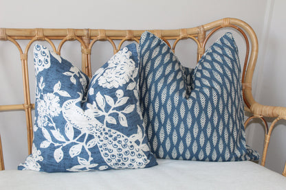 Blue Foliage Cushion Covers