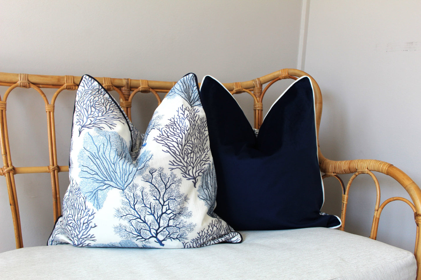 Coral Embroidered cushion covers