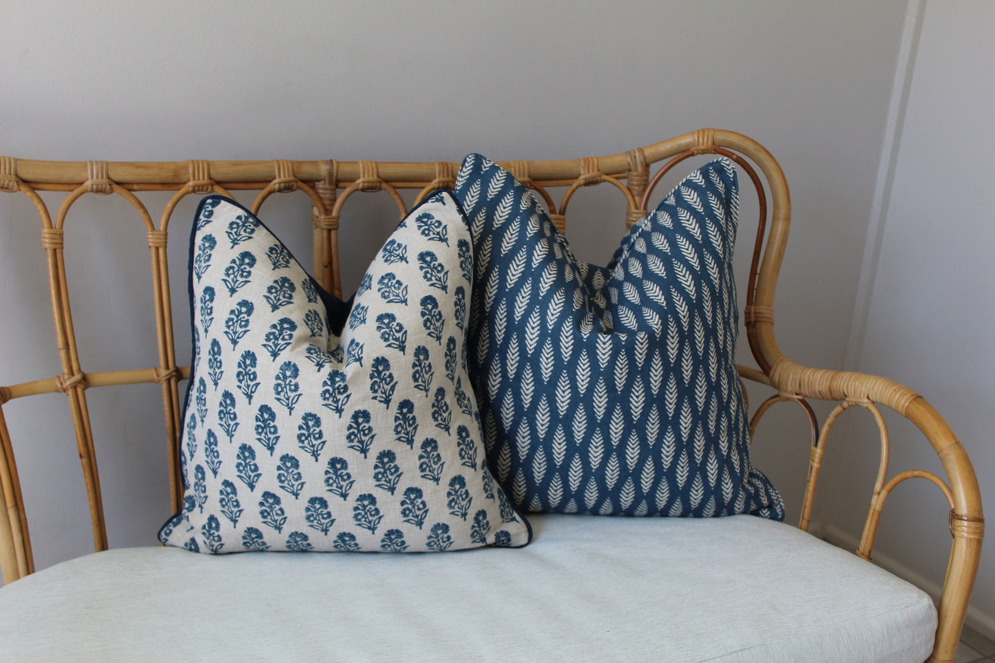 Blue Foliage Cushion Covers