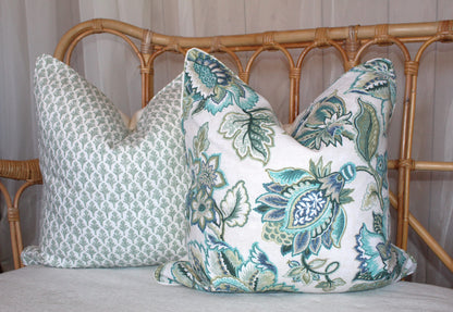 Seafoam Floral Cushion Covers