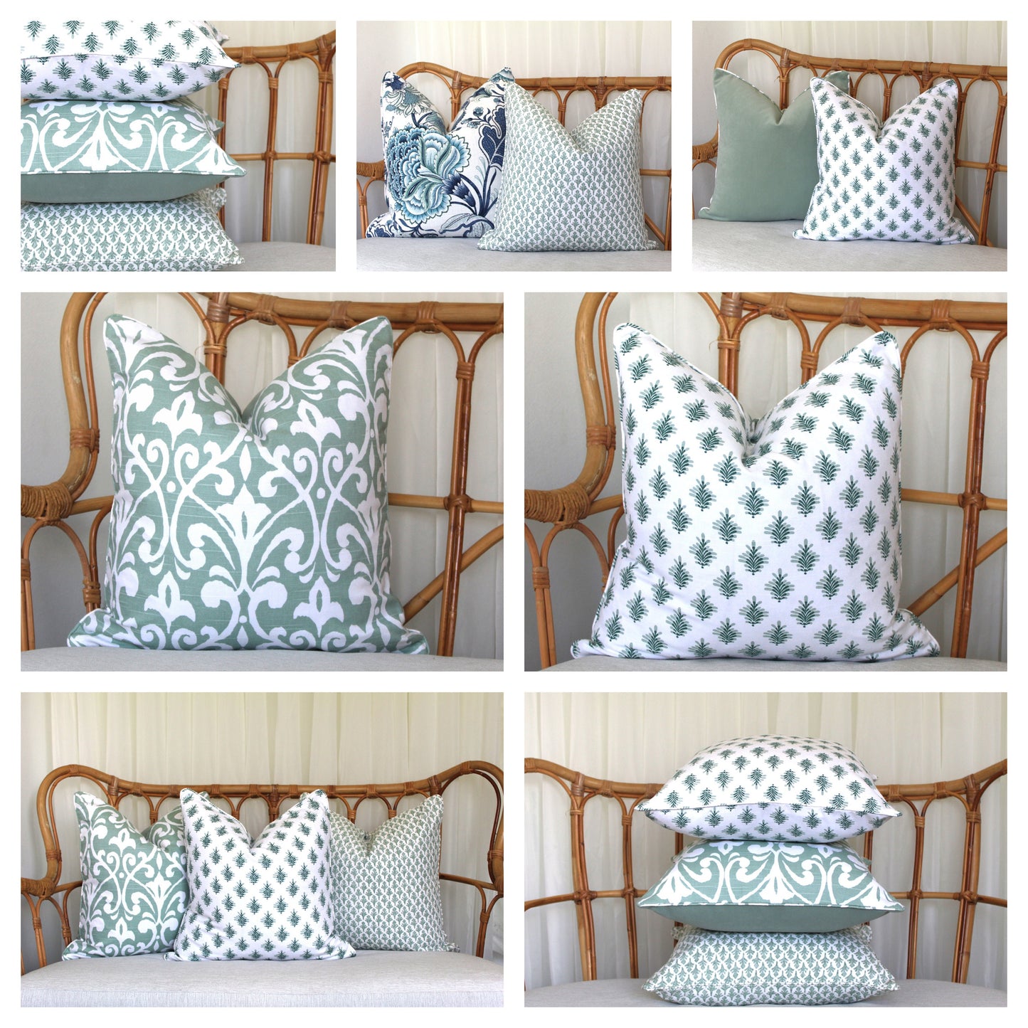 Mini Floral Sage Green Cushion Covers