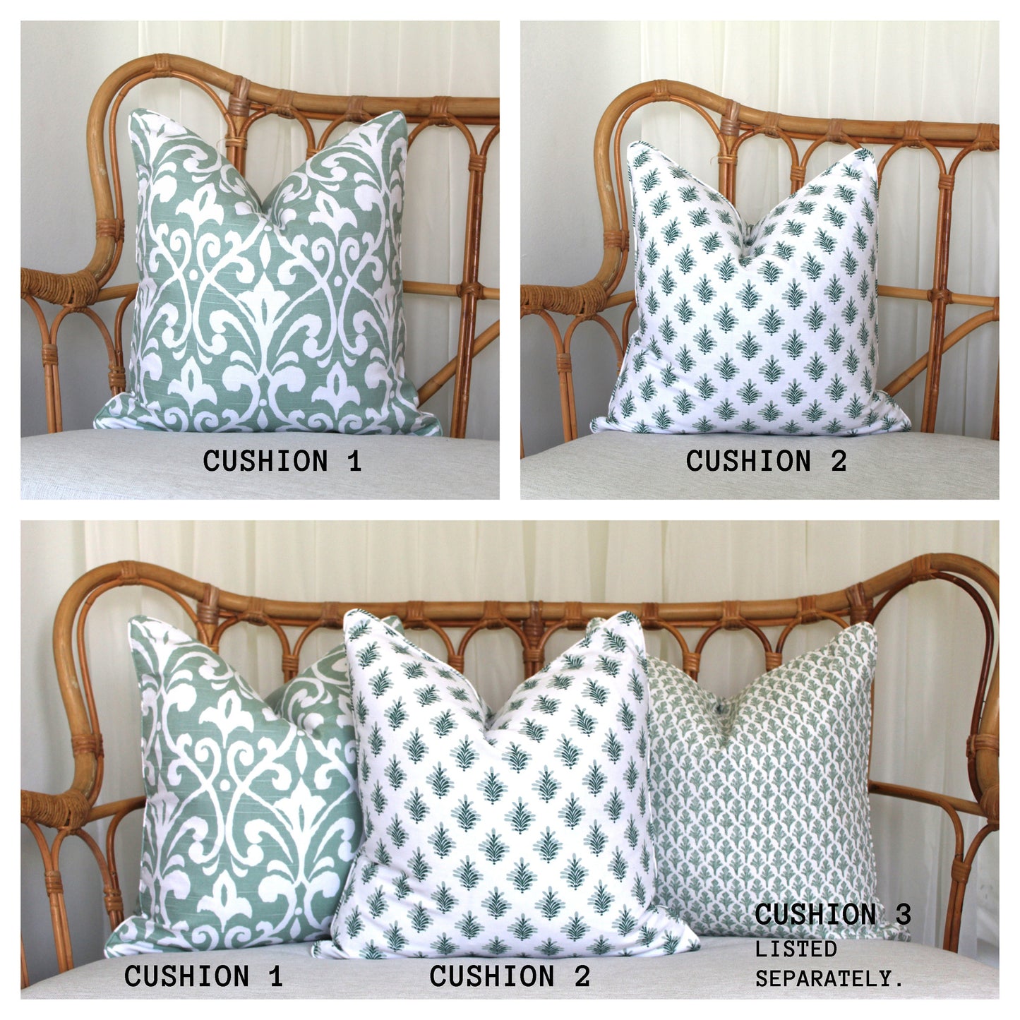 Mini Floral Sage Green Cushion Covers