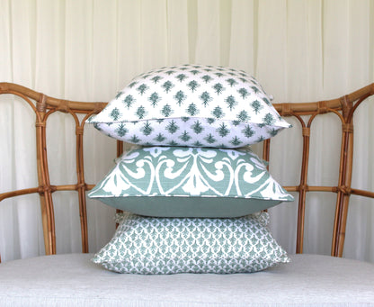 Seafoam Large Damask cushion covers